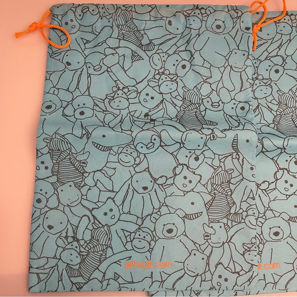 Jellycat London Dust Bag Sack Drawstring Gift Bag 15.5" x 11" Medium set of 2 - Picture 7 of 7